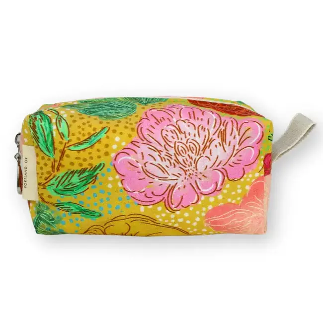 Dana Herbert Accessories Small Dopp Kit- Peonies on Gold