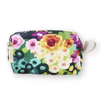Dana Herbert Accessories Small Dopp Kit- Floral on Forest Green