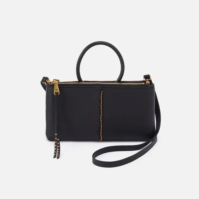 Hobo Sable Crossbody- Black with Studs