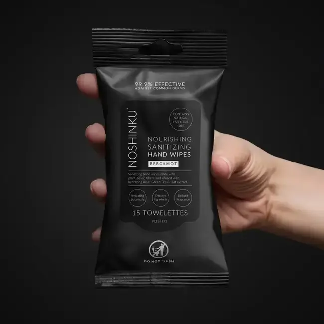 Noshinku Hand Sanitizing Travel Wipes- Bergamot