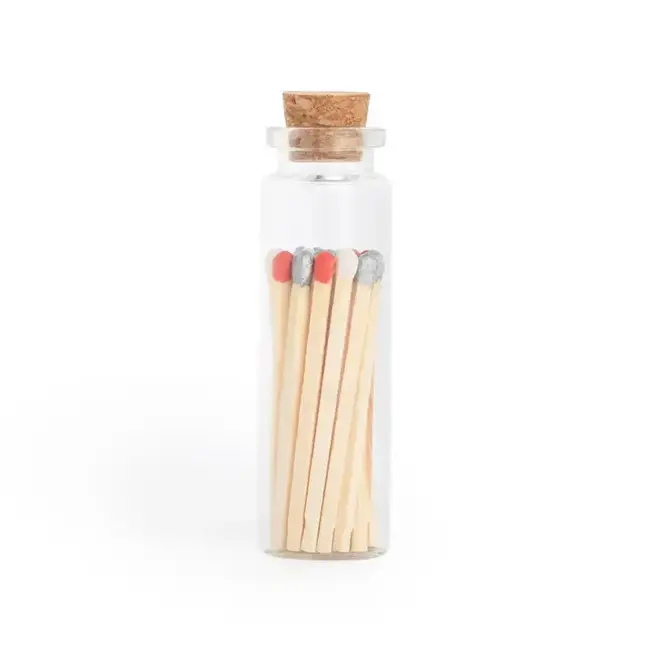 Enlighten the Occasion Small Corked Vial Matches- Silver Bells