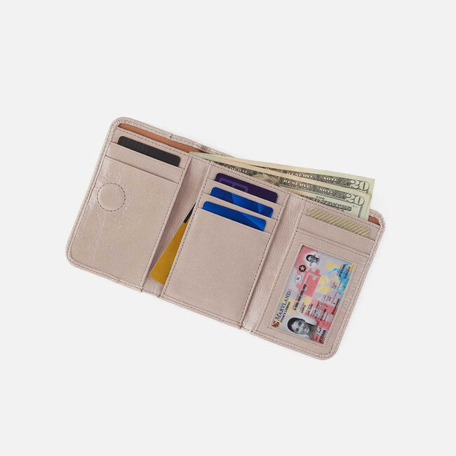 Hobo Jill Trifold Wallet- Stone Gloss