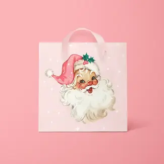 Sunshine Studios Retro Pink Santa Gift Bag- S