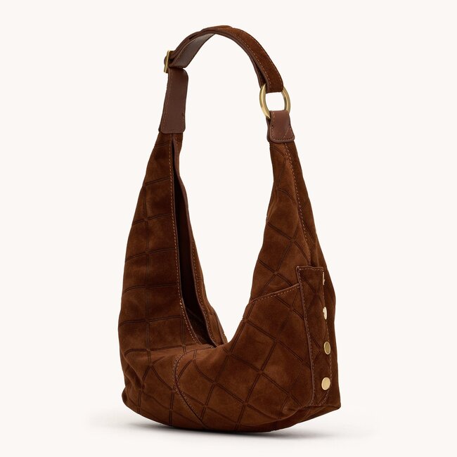 Hammitt Hammitt Tom Zip Med- Chocolate Diamond Suede- AG