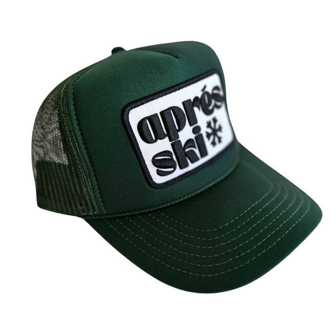 Local Beach Apres Ski Patch Trucker Hat- Dark Green
