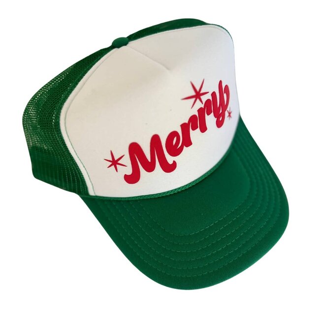 Local Beach Merry Trucker Hat- Kelly/White
