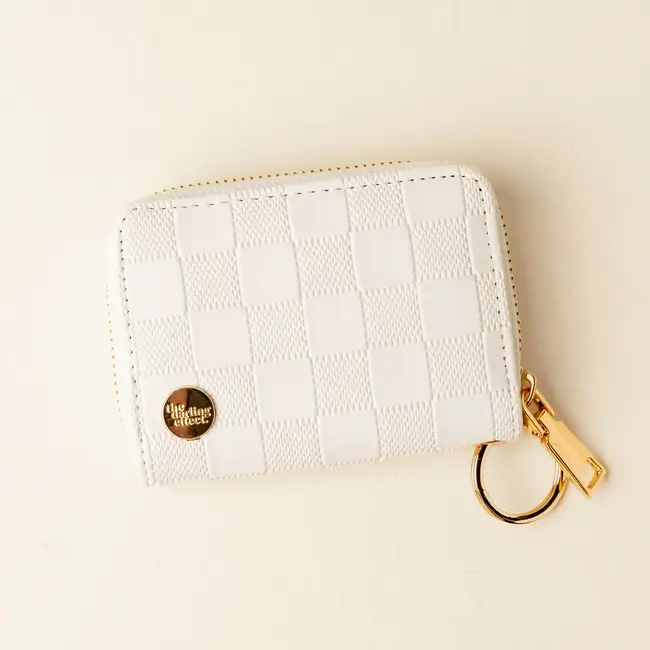 The Darling Effect Zip Around Wallet-Check White