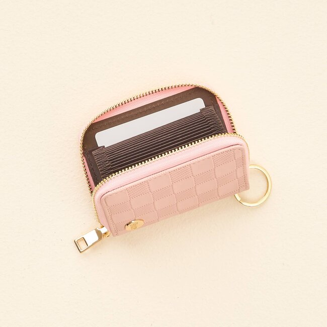 The Darling Effect Zip Around Wallet-Blush Check