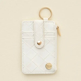 The Darling Effect Woven Keychain Wallet-White