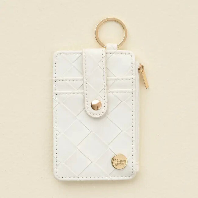 The Darling Effect Woven Keychain Wallet-White