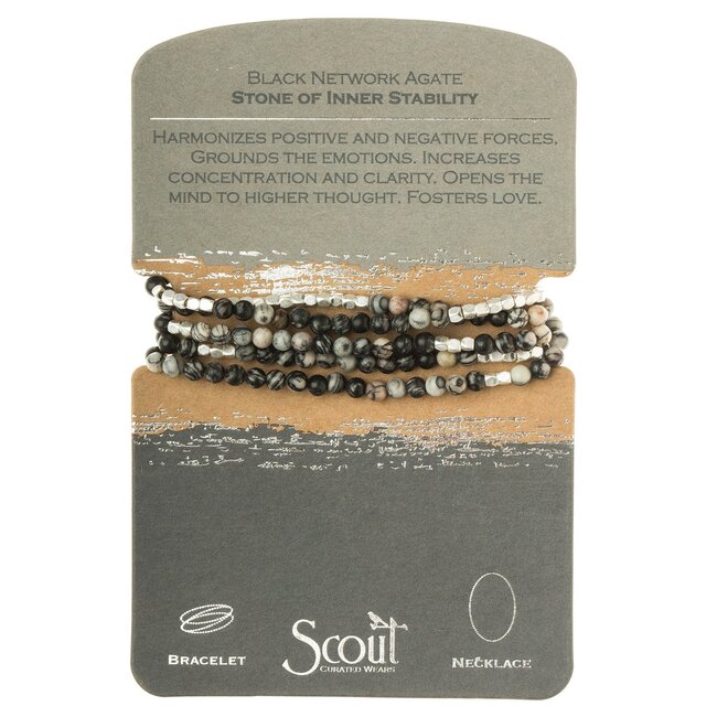 Scout Stone Wrap: Black Network Agate