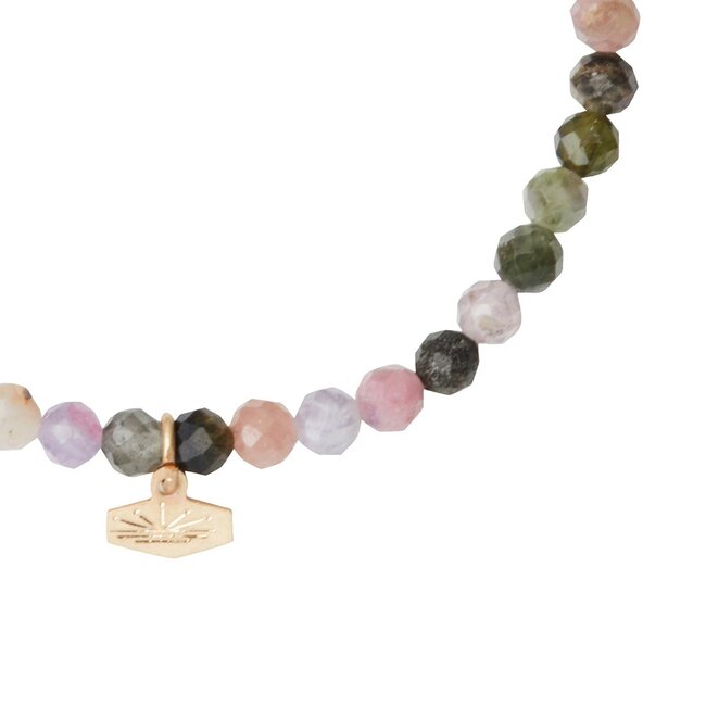Scout Mini Faceted Stone Stacking Bracelet - Tourmaline/Gold