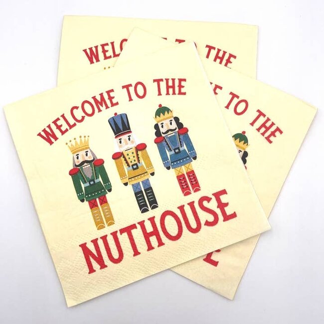 soiree-sisters Welcome To the Nuthouse Cocktail Napkins