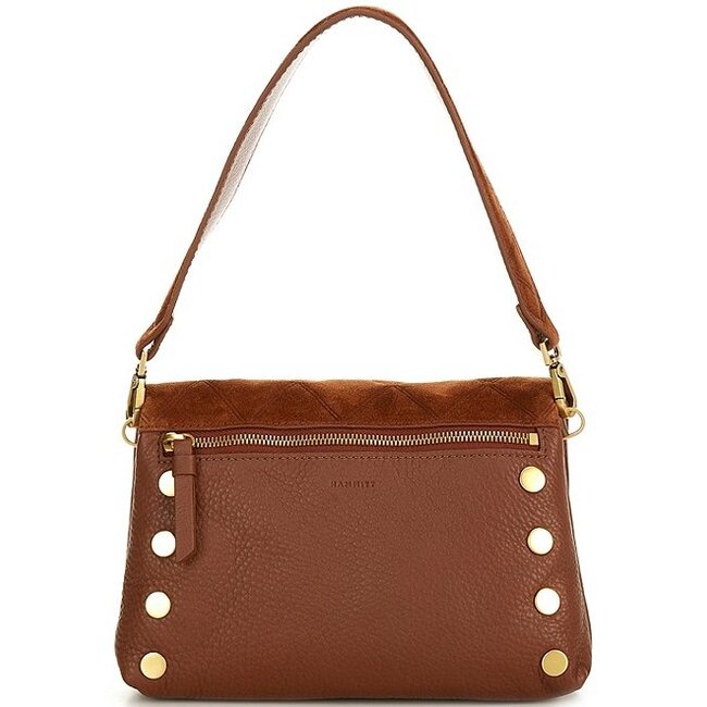 Hammitt Dillon Sml-Chocolate Diamond Suede-Antique Gold
