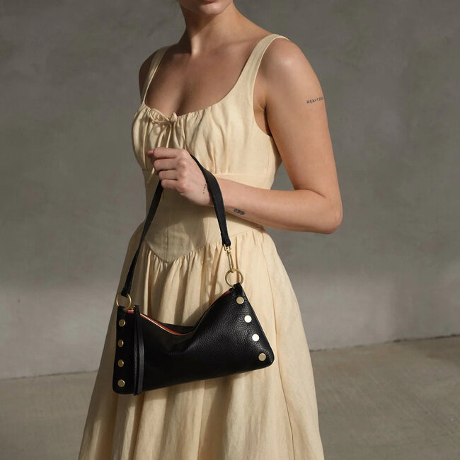 Hammitt Kyle Medium - Black - Brushed Gold - Red Zip