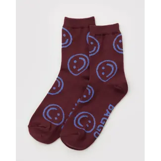 Baggu Crew Sock - Mahogany Happy