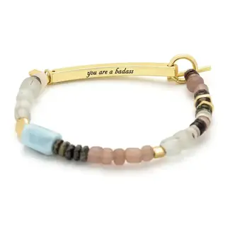Scout Hidden Message Bracelet - Badass/Larimar/Gold