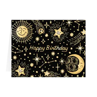 Noteworthy Paper and Press Celestial Birthday Card