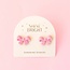 Sunshine Studios Flocked Bow Earring- Pink