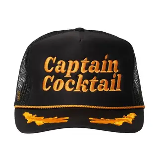 Local Beach Captain Cocktail Trucker Hat- Black/Gold