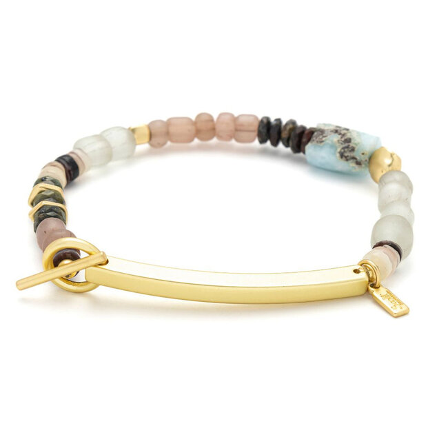 Scout Hidden Message Bracelet - Badass/Larimar/Gold