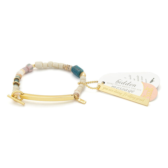 Scout Hidden Message Bracelet - F♥Cking Great/Blue Apatite/Gold