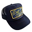Local Beach Dive Bar Drinking Club Patch Trucker Hat- Navy