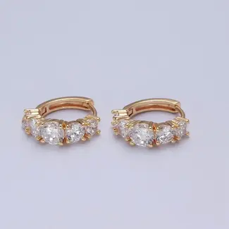 GF CZ Huggie Hoop Earrings