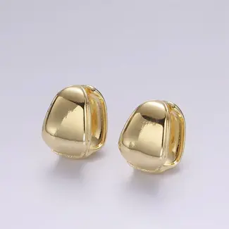 GF Wide Rounded Square Huggie Earrings