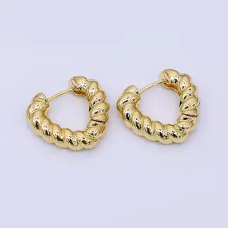 GF Croissant Twisted Huggie Earrings
