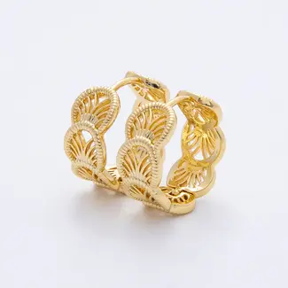 Geometric Filigree Huggie Earrings