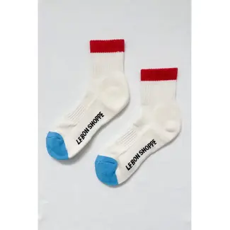 Le Bon Shoppe Color Block Girlfriend Socks- Blue Red
