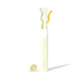TEASPRESSA | LUXE Mixer Cube Squiggle Glass Straws