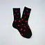 Tiepology Lovely Heart Shape Socks- Black/Red