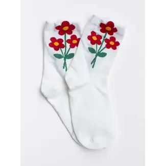Tiepology Retro Bloom Socks- Ivory