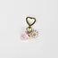 Tiepology Strawberry & Daisy Heart Keychain- Pink