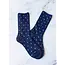 Tiepology Heart Crew Socks- Navy Blue