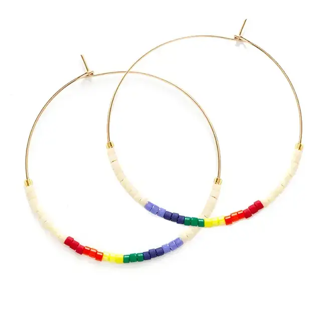 Amano Studio Japanese Seed Bead Hoop- Rainbow