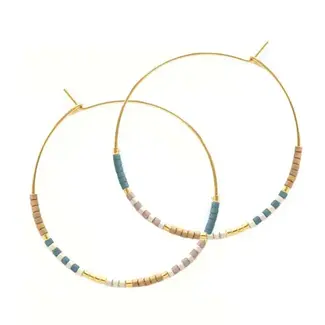 Sunshine Studios Japanese Seed Bead Hoops- Sky