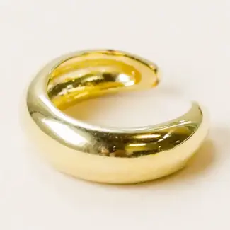 JaxKelly Gold Cuff Earrings - Bold Smooth