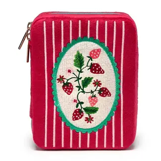 Living Royal Velvet Jewelry Zip- Strawberry Season- Red