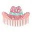 Living Royal Wide-Tooth Mini Comb- Cowgirl Hat- Pink & Blue