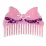 Living Royal Wide-Tooth Mini Comb- Ribbon Bow- Pink & Purple