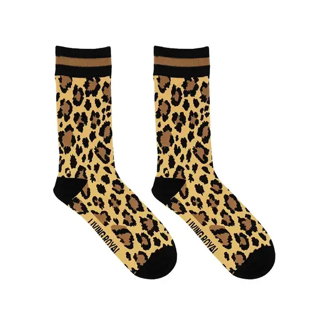 Living Royal Women's Bamboo Crew Socks - Cheetah Print
