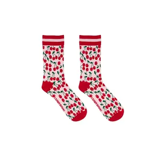 Living Royal Women's Bamboo Crew Socks- Cherries