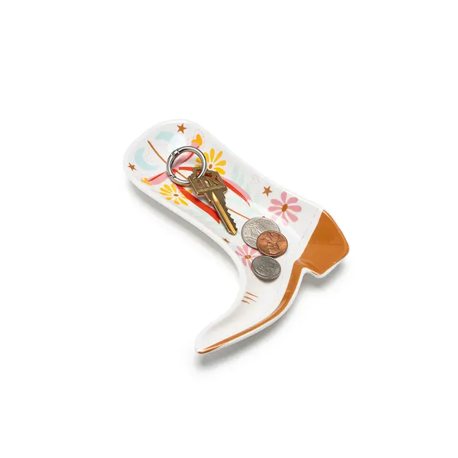 Living Royal Ceramic Trinket & Jewelry Tray- Cowgirl Boot