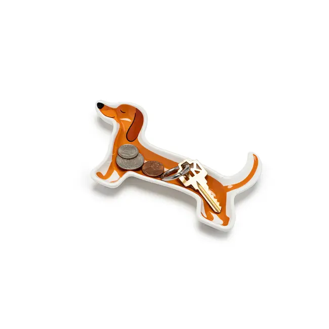 Living Royal Ceramic Trinket & Jewelry Tray- Dachshund Puppy Dog