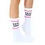 Living Royal Ribbed Crew Socks- Cat Mom- White