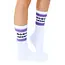 Living Royal Ribbed Crew Socks- Dog Mom- White