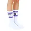 Living Royal Ribbed Crew Socks- Dog Mom- White